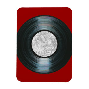 Black Vinyl Record Effect Custom Photo Magnet