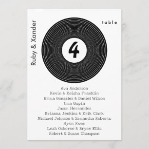 Black Vinyl Record Hanging Table Seating Card