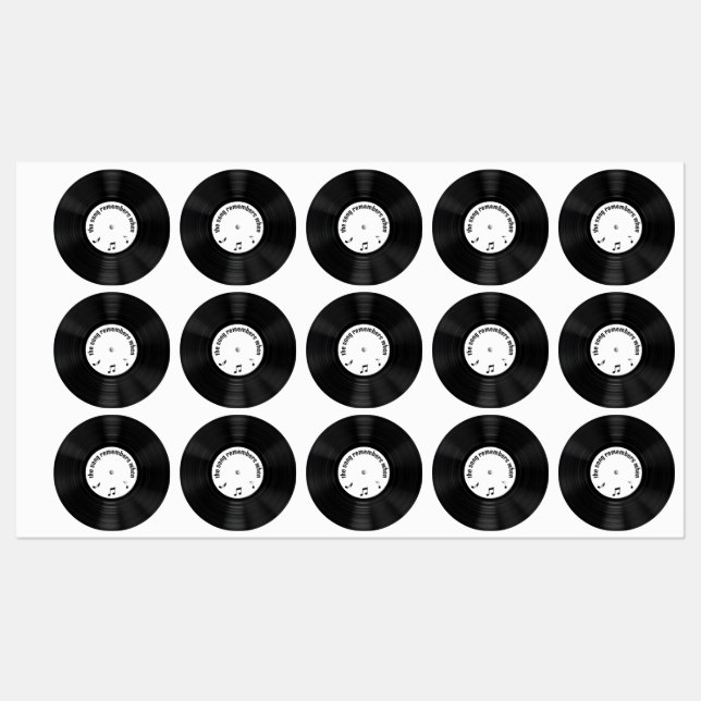 Black Vinyl Record With Song Title (Sheet)