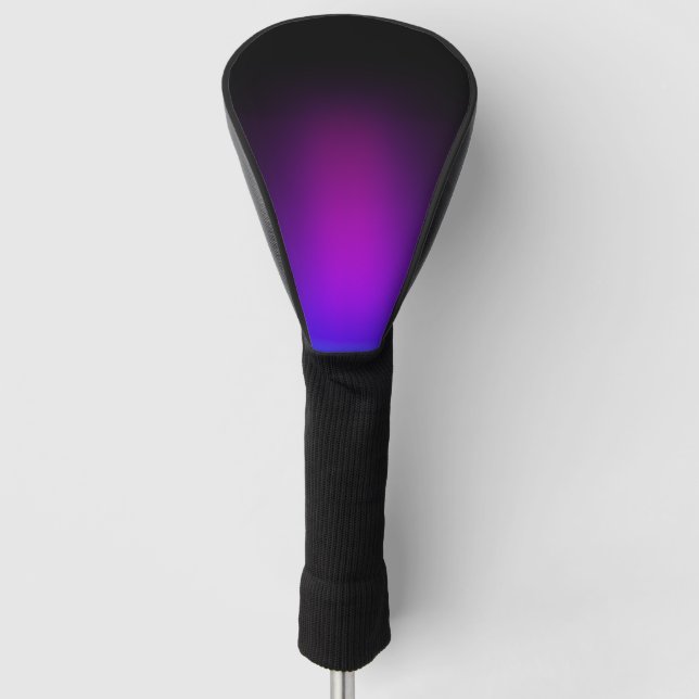 Black Violet Gradient Glow Golf Head Cover (Front)