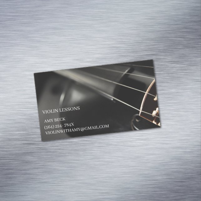 Black Violin Classical Musician/Music  Magnetic Business Card (In Situ)
