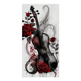 Black Violin & Red Roses Poster