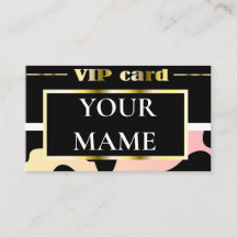 Black vip card with gold
