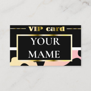 Black vip card with gold