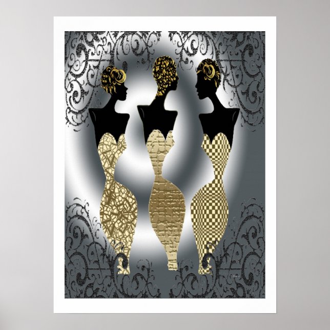 Black Vogue In Gold Poster (Front)