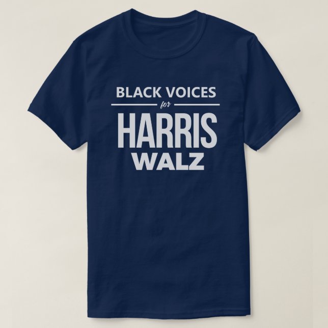 Black Voices for Harris Walz T-Shirt (Design Front)