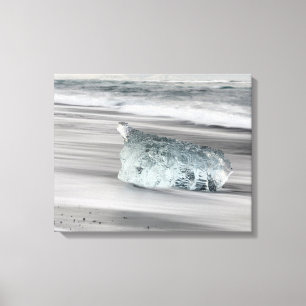 Black Volcanic Beach   Vatnajokull National Park Canvas Print