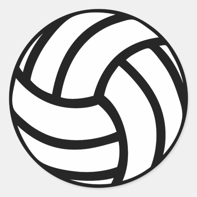 black Volleyball Icon Classic Round Sticker (Front)