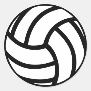 black Volleyball Icon Classic Round Sticker