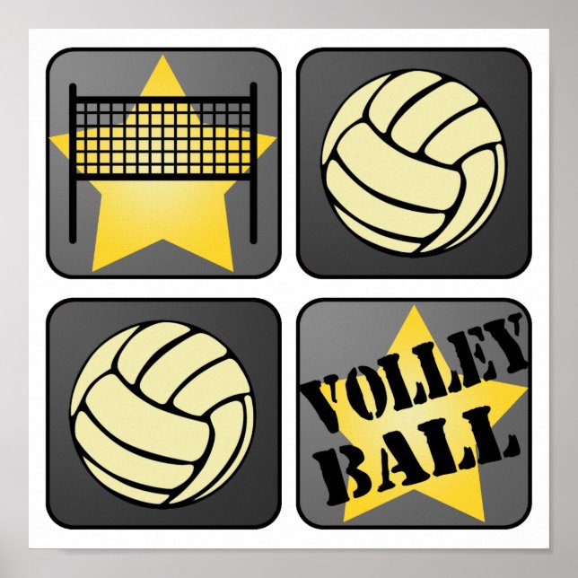 Black Volleyball Poster (Front)
