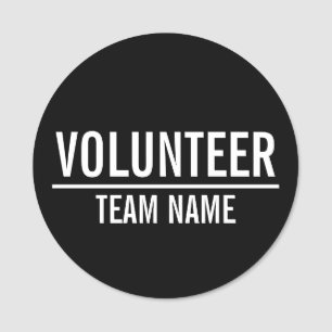 Black Volunteer Badge with Custom Team Name