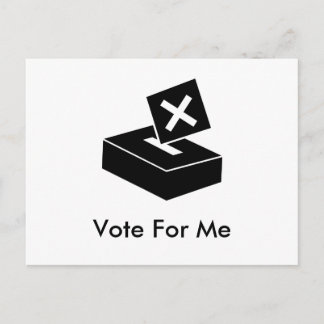 Black Vote Box, Vote For Me Postcard