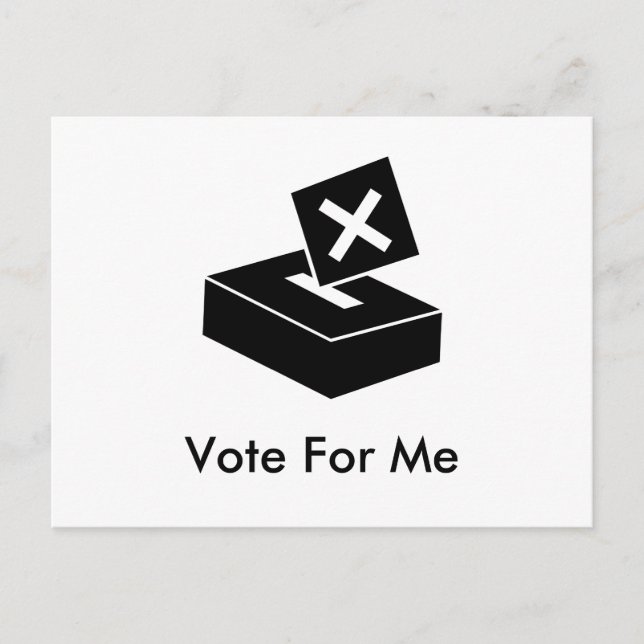 Black Vote Box, Vote For Me Postcard (Front)