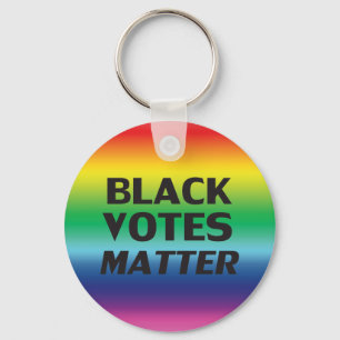 "Black Votes Matter" pride lgbtq lgbt rainbow Key Ring