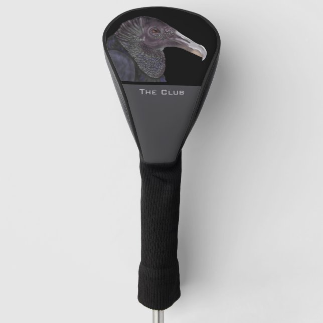 Black Vulture Illustration Golf Head Cover (Front)