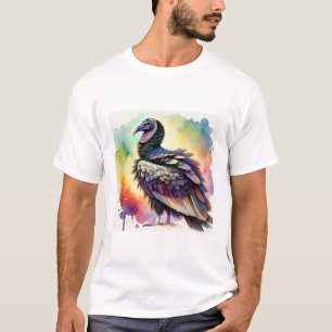 Black Vulture Majesty 220824AREF135 - Watercolor T-Shirt