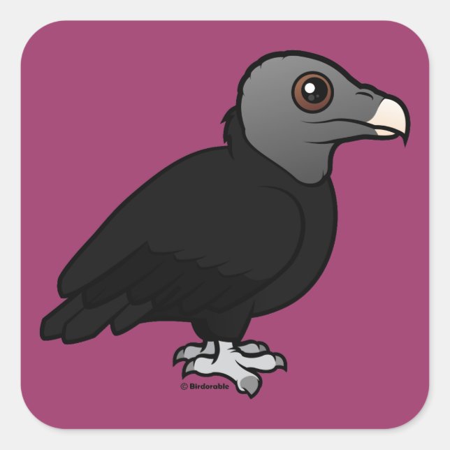 Black Vulture Square Sticker (Front)