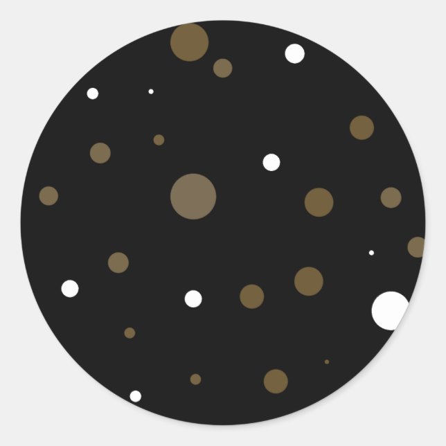 Black w/Brown & White Dots Stickers (Front)