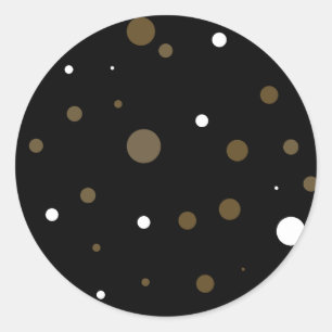 Black w/Brown & White Dots Stickers