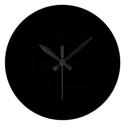 Black Wall Clocks Large Customised Clock Template Zazzle Co Uk - Large Black Wall Clocks Uk