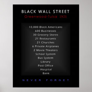Black Wall Street - Never Forget Poster