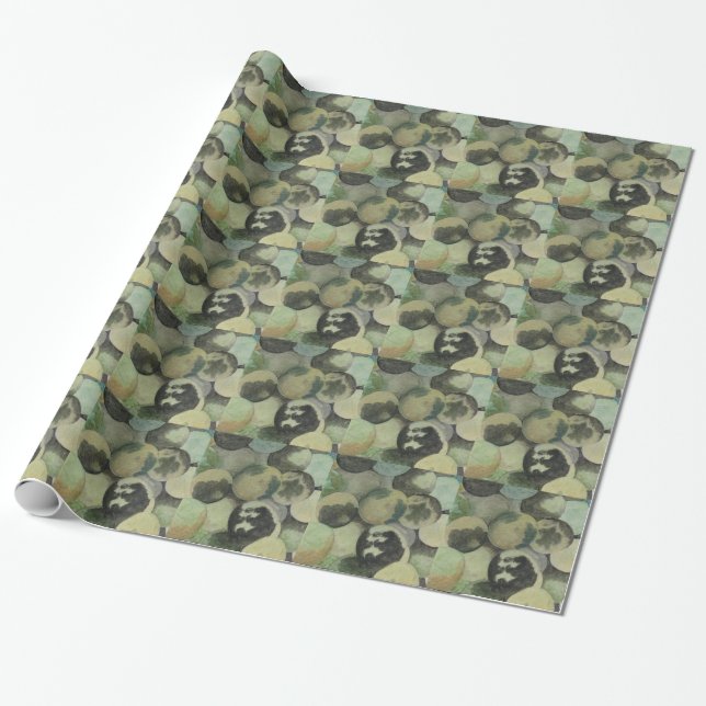 Black Walnuts Wrapping Paper (Unrolled)