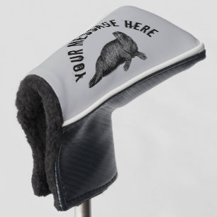 Black Walrus simple Illustration Golf Head Cover