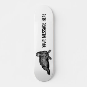 Black Walrus simple Illustration Skateboard