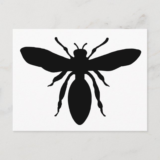 Black Wasp Silhouette Postcard (Front)