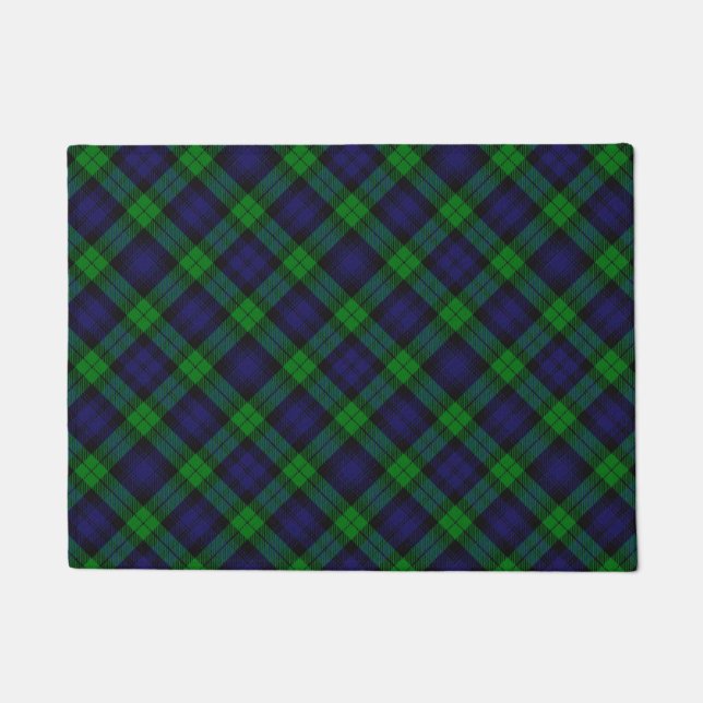Black Watch Campbell Tartan Doormat (Front)