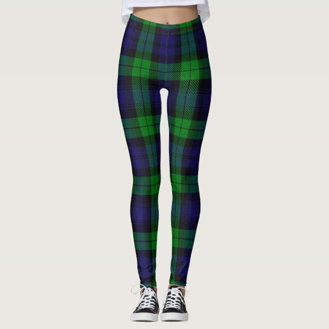 Black Watch Campbell Tartan Leggings (Front)
