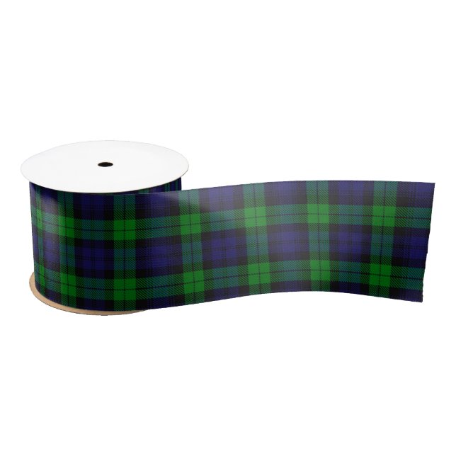 Black Watch Campbell Tartan Satin Ribbon (Spool)