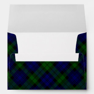 Black Watch clan tartan blue green plaid Envelope