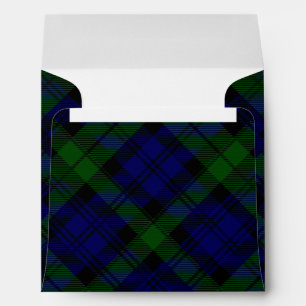 Black Watch clan tartan blue green plaid Envelope