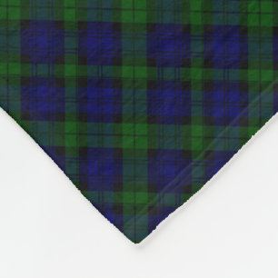 Black Watch clan tartan blue green plaid Fleece Blanket