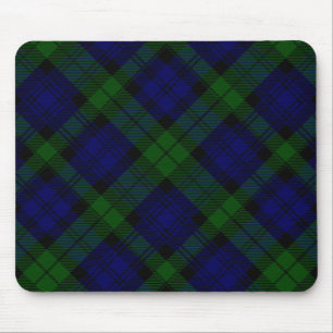 Black Watch clan tartan blue green plaid Mouse Mat