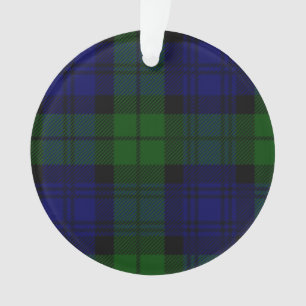 Black Watch clan tartan blue green plaid Ornament