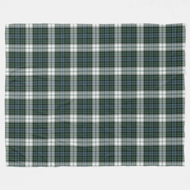 Black Watch dress green tartan checkered plaid  Fleece Blanket (Front (Horizontal))