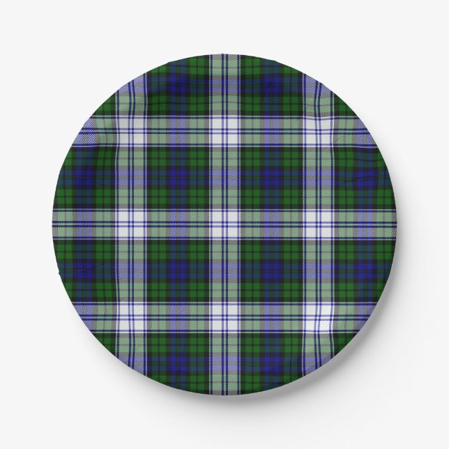 Black Watch Fashion Tartan Paper Plate (Front)