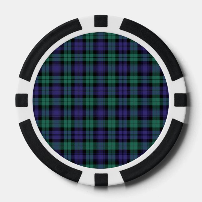 Black Watch Scottish Tartan Poker Chips (Front)