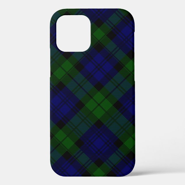 Black Watch Tartan Blue Green Plaid Case-Mate iPhone Case (Back)