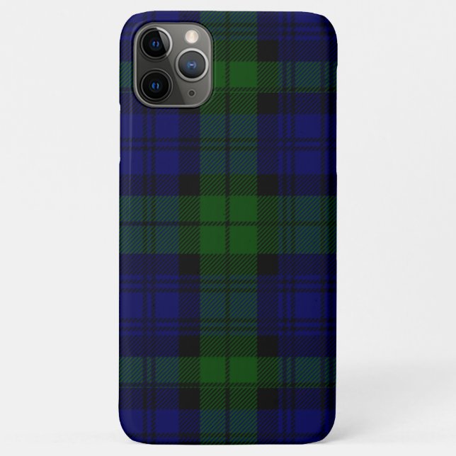 Black Watch Tartan Blue Green Plaid Case-Mate iPhone Case (Back)