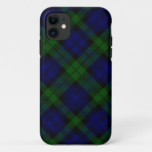 Black Watch Tartan Blue Green Plaid iPhone 11 Case