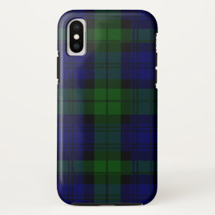 Black Watch Tartan Blue Green Plaid iPhone X Case