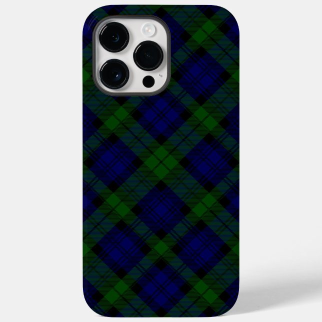 Black Watch Tartan Blue Green Plaid Case-Mate iPhone Case (Back)