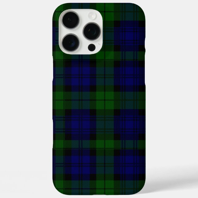 Black Watch Tartan Blue Green Plaid Case-Mate iPhone Case (Back)