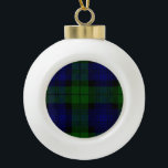 Black Watch Tartan Blue Green Plaid Ceramic Ball Christmas Ornament<br><div class="desc">Black Watch Clan Tartan Blue Green Plaid</div>
