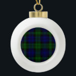 Black Watch Tartan Blue Green Plaid Ceramic Ball Christmas Ornament<br><div class="desc">Black Watch Clan Tartan Blue Green Plaid</div>