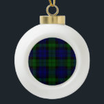 Black Watch Tartan Blue Green Plaid Ceramic Ball Christmas Ornament<br><div class="desc">Black Watch Clan Tartan Blue Green Plaid</div>