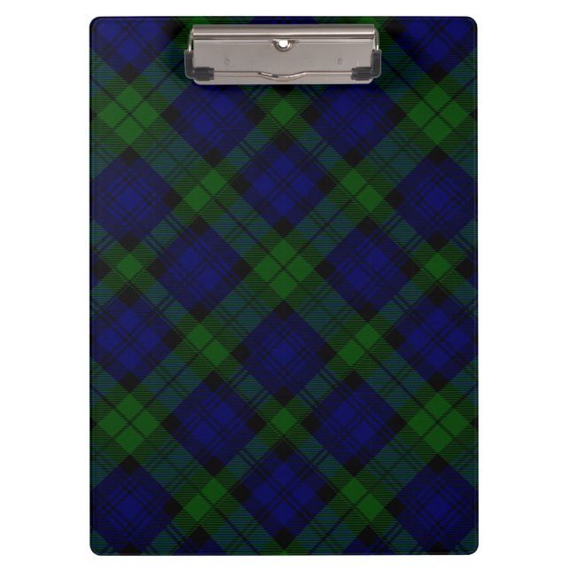 Black Watch Tartan Blue Green Plaid Clipboard (Front)